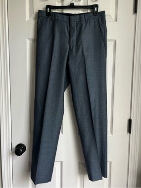Jos A Bank Traveler Slim Fit Dress Pants 30x30 Slate Gray Wool Blend Tailored